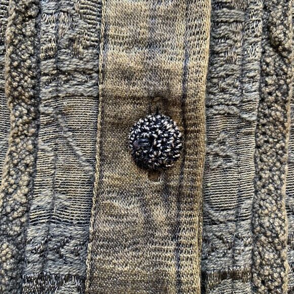 Vintage Flashback Vest Metallic Brown Floral Detail Lace Embroidered High Neck - Picture 10 of 12